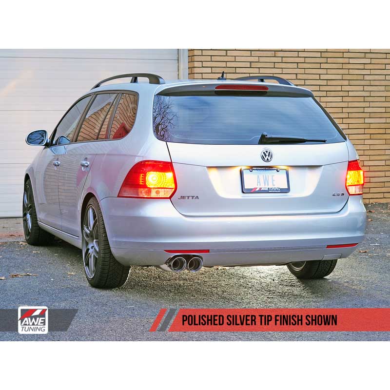 AWE Tuning | Track Cat-Back Exhaust Chrome Tips - Jetta 2.5L 2005-2014