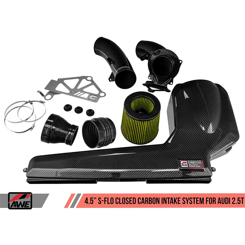 AWE Tuning | 4.5in S-FLO Closed Carbon Air Intake - RS3 / TT RS Quattro 2.5T 2017-2022