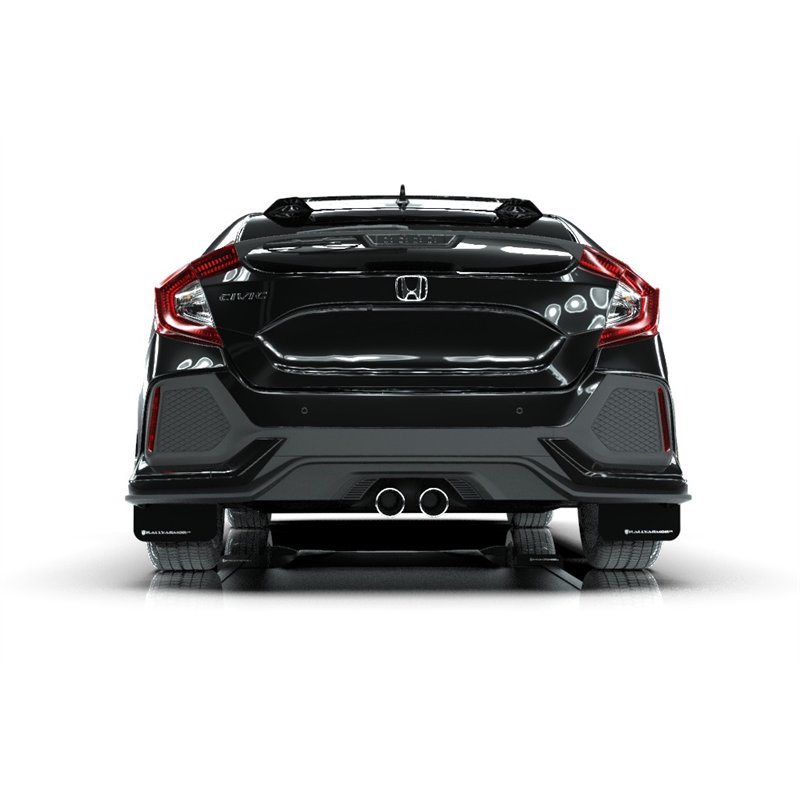RallyArmor | Black UR Mud Flap White Logo - Civic Hatch EX / EX-L / LX 2017-2021
