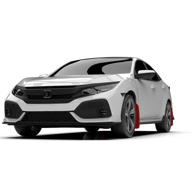 RallyArmor | Red UR Mud Flap White Logo - Civic Hatch EX / EX-L / LX 2017-2021