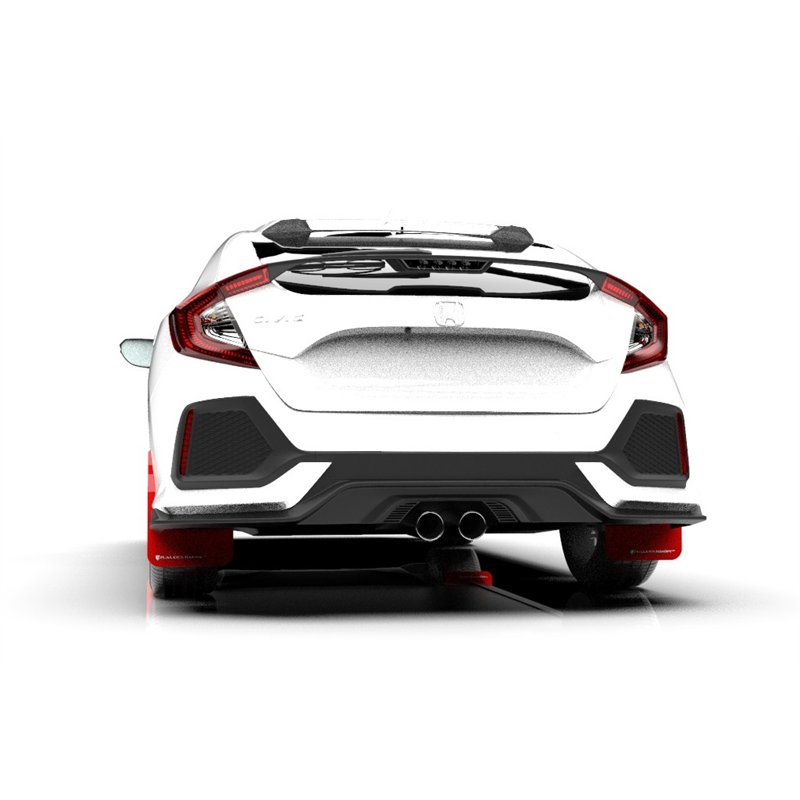 RallyArmor | Red UR Mud Flap White Logo - Civic Hatch EX / EX-L / LX 2017-2021