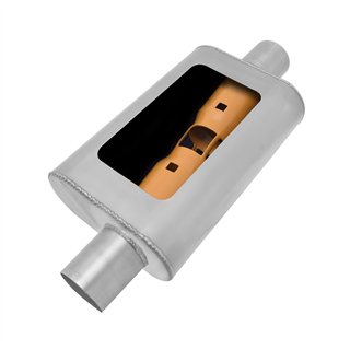 Gibson | MWA Offset/Center Oval Muffler Stainless