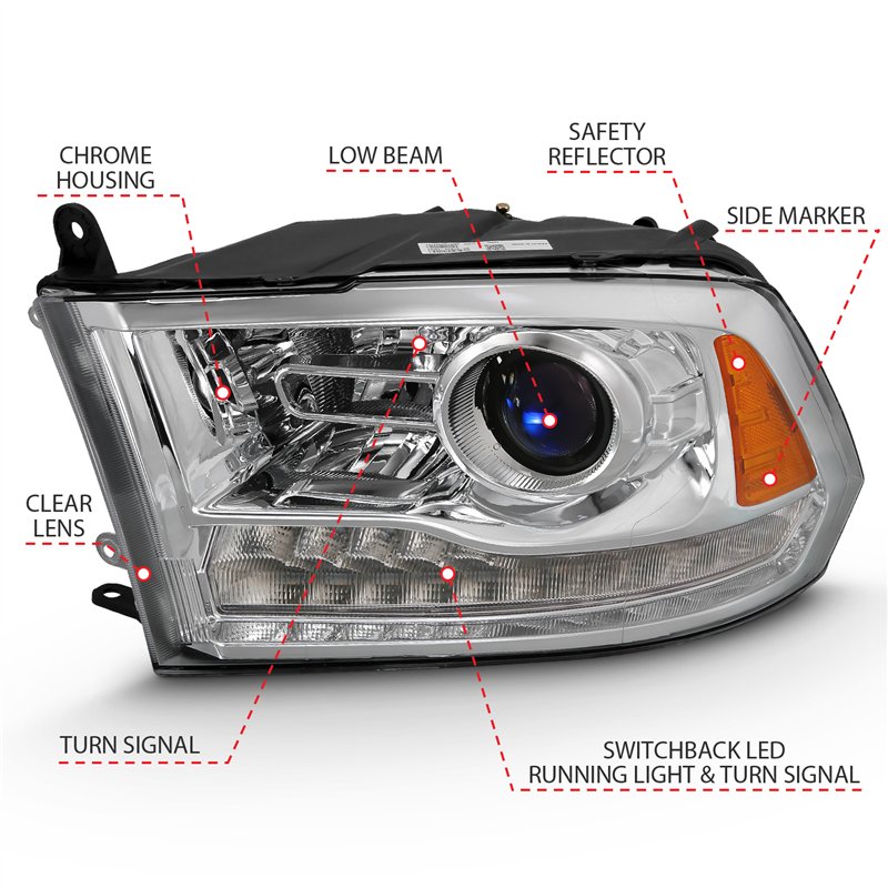 ANZO | Projector Headlight Set w/Halo - Ram 1500 / Classic / 2500 / 3500 2009-2023