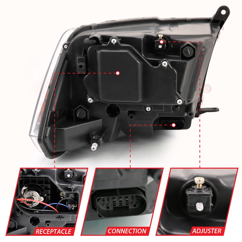 ANZO | Projector Headlight Set w/Halo - Ram 1500 / Classic / 2500 / 3500 2009-2023