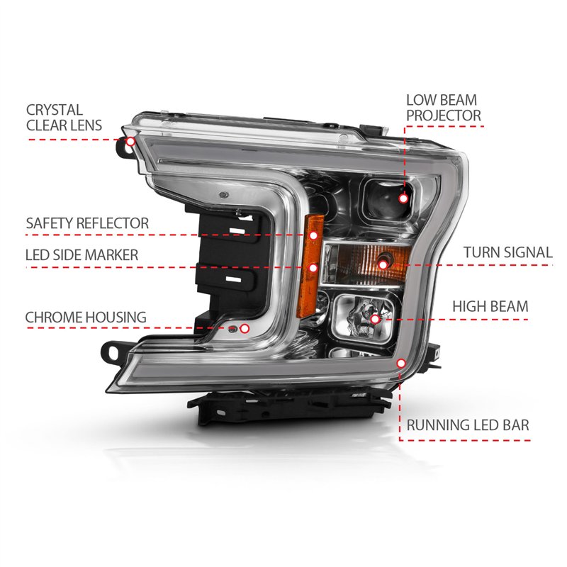 ANZO | Projector Headlight Set w/Halo - F-150 2018-2020
