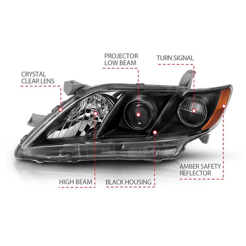 ANZO | Projector Headlight Set - Camry 2.4L / 3.5L 2007-2009