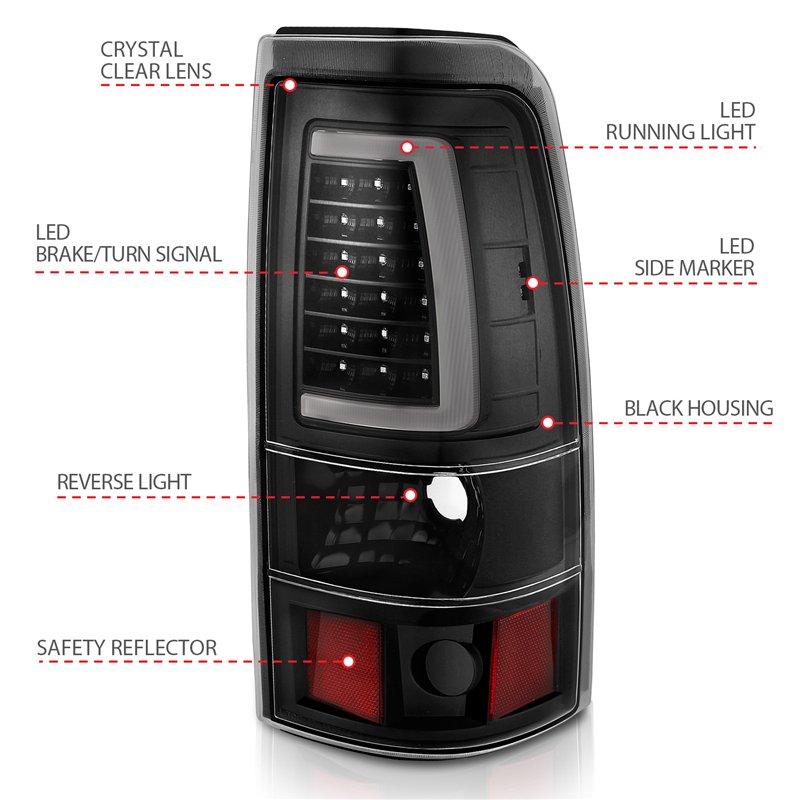 ANZO | Tail Light Assembly - Chevrolet / GMC 2000-2007