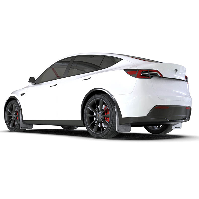 RallyArmor | Black UR Mud Flap Blue Logo - Tesla Model Y 2020-2026