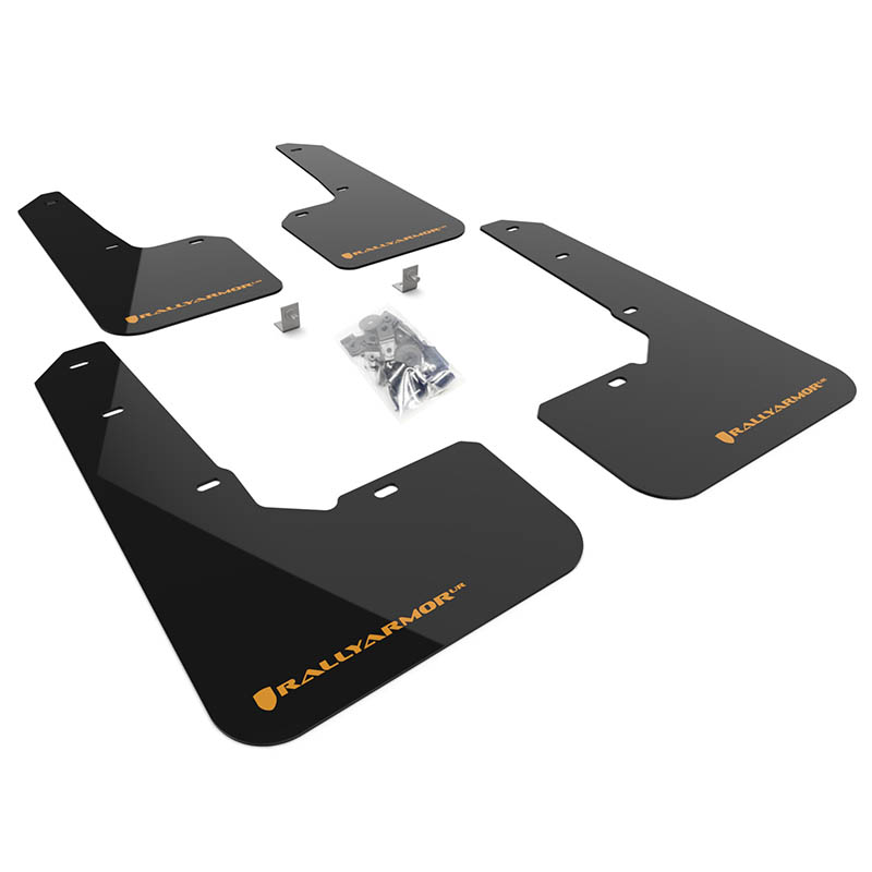 RallyArmor | Black UR Mud Flap Orange Logo - Outback Wilderness 2022-2025