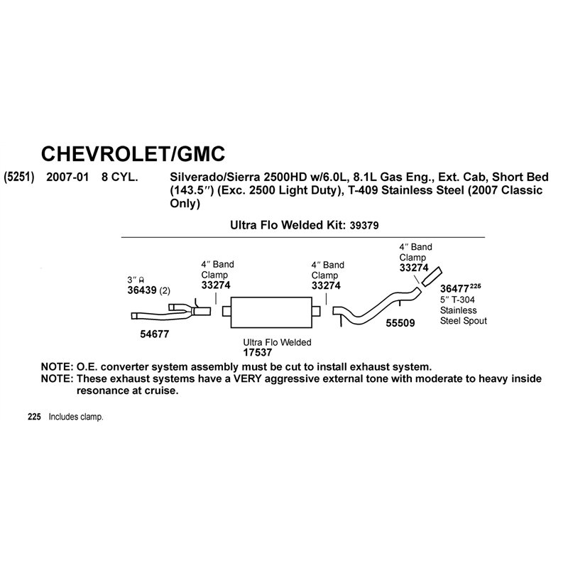 Dynomax | DynoMax Ultra-Flo Welded Muffler - Chevrolet / Ford / GMC 6.0L / 8.1L 2005-2007