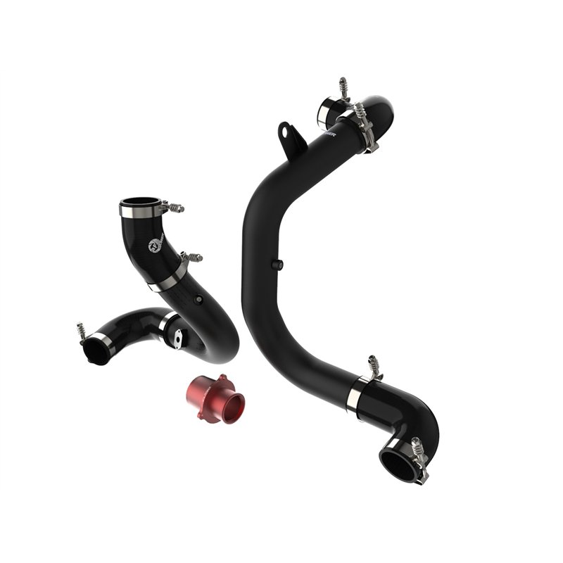 aFe Power | BladeRunner Aluminum Hot and Cold Charge Pipe Kit Black w/Turbo Muffler Delete - Audi / Volkswagen 2.0T 2015-2021