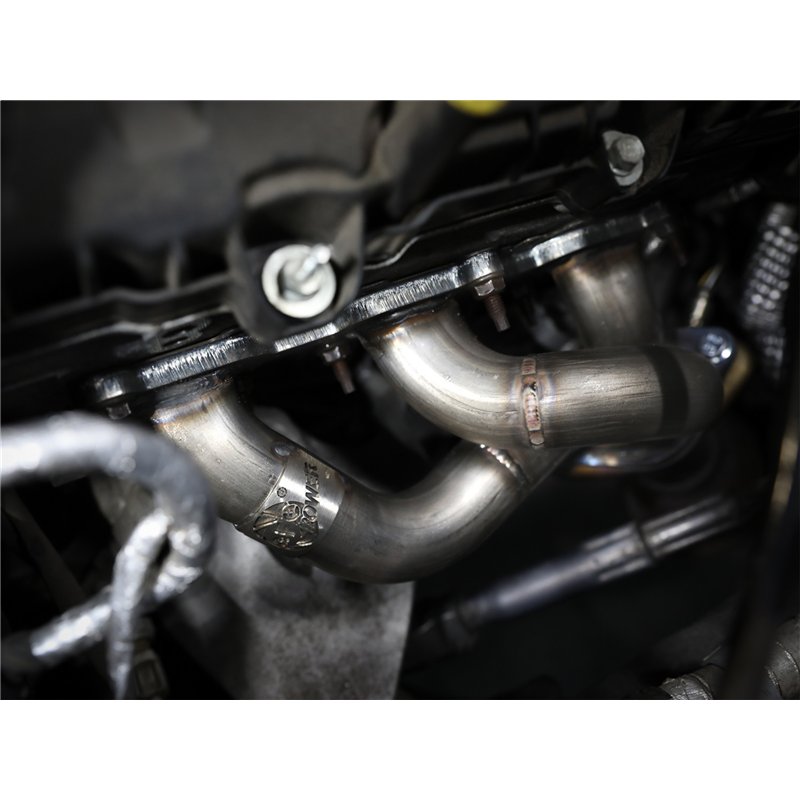 aFe Power | Twisted Steel 409 Stainless Steel Shorty Header - Mustang 3.7L 2011-2017