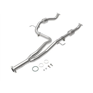 aFe POWER | Twisted Steel Y-Pipe 2-1/4 to 2-1/2in 409 SS w/Cat - Tacoma 3.5L 2016-2019