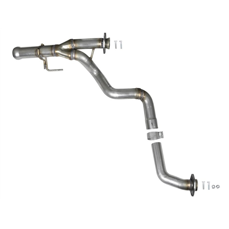 aFe Power | Twisted Steel 2-1/4 IN to 2-1/2 IN 409 Stainless Steel Street Series Y-Pipe - Gladiator / Wrangler (JL) 3.6L 2018-20
