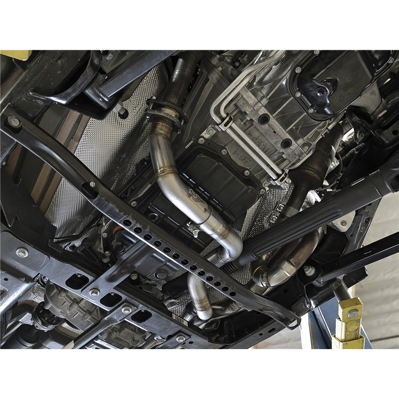 aFe Power | Twisted Steel 2-1/4 IN to 2-1/2 IN 409 Stainless Steel Street Series Y-Pipe - Gladiator / Wrangler (JL) 3.6L 2018-20