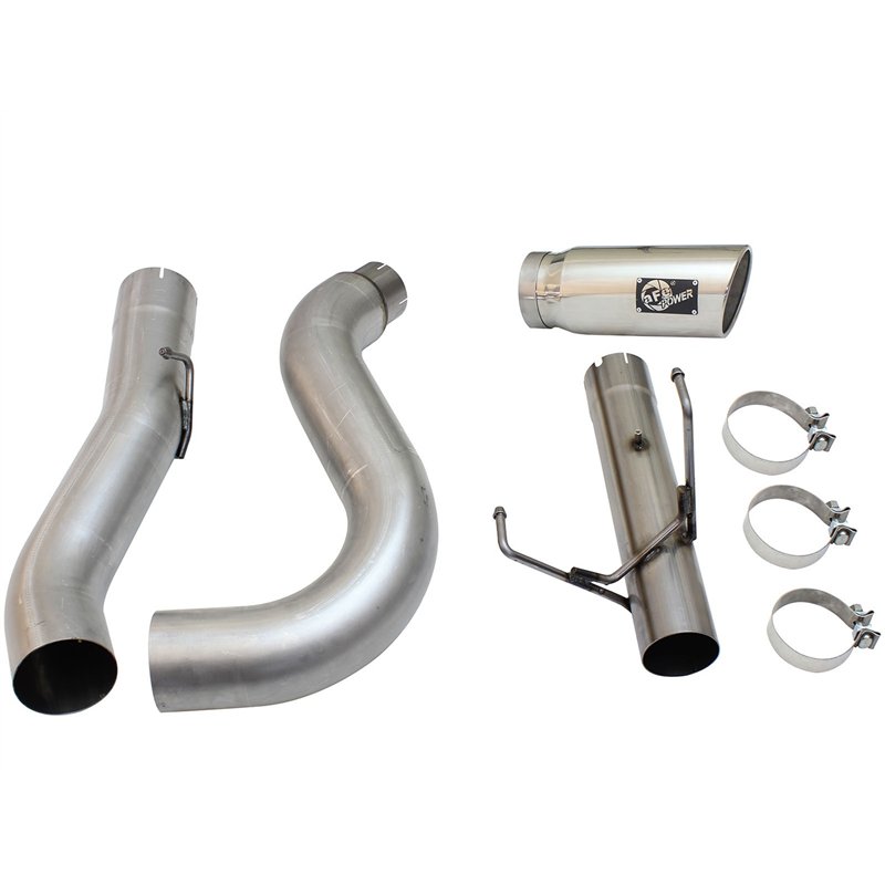 aFe Power | ATLAS 5 IN Aluminized Steel DPF-Back Exhaust System w/Polished Tip - Ram 2500 / 3500 6.7L 2013-2018