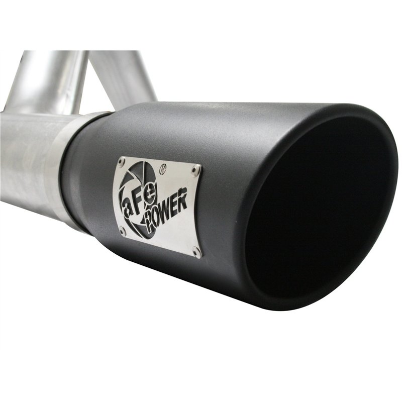 aFe Power | ATLAS 4 IN Aluminized Steel Cat-Back Exhaust System w/Muffler/Black Tip - F-150 3.5T 2011-2014