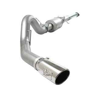 aFe Power | ATLAS 4 IN Aluminized Steel Cat-Back Exhaust System w/Muffler/Polished Tip - F-150 3.5T 2011-2014