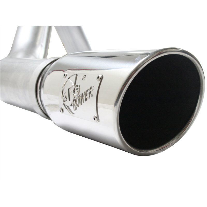 aFe Power | ATLAS 4 IN Aluminized Steel Cat-Back Exhaust System w/Muffler/Polished Tip - F-150 3.5T 2011-2014