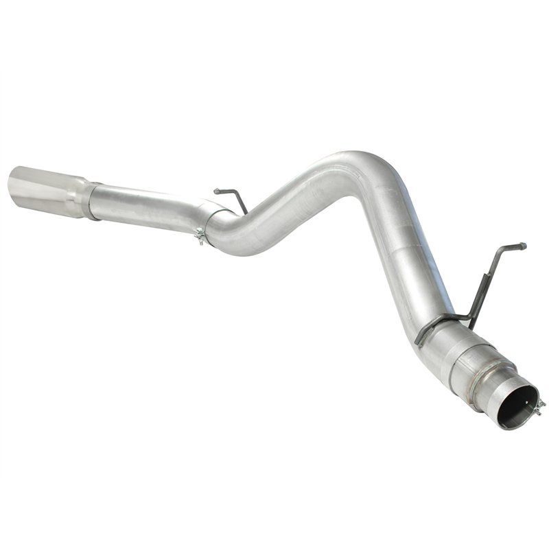 aFe Power | ATLAS 5 IN Aluminized Steel DPF-Back Exhaust System w/Polished Tip - Silverado / Sierra 2500 HD / 3500 HD 6.6L 2011-