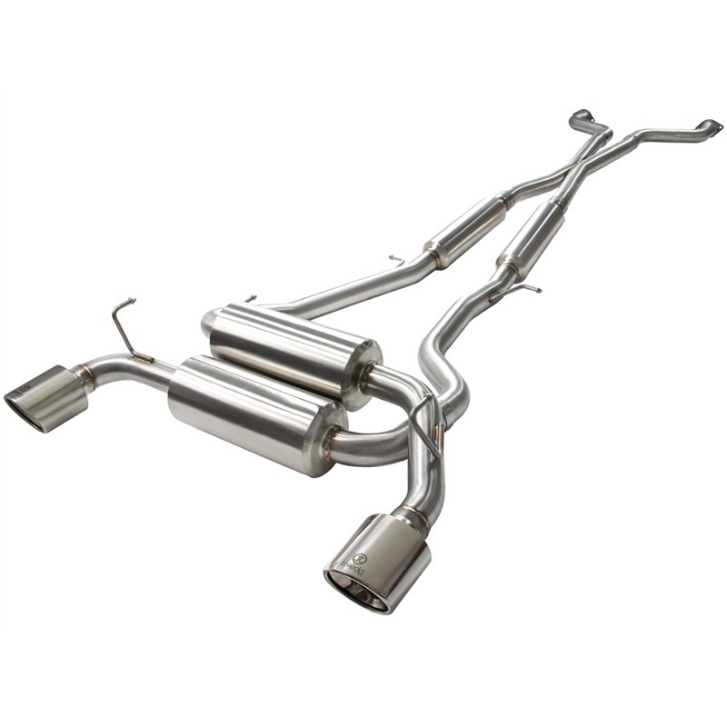 aFe Power | Takeda 2-1/2 IN 304 Stainless Steel Cat-Back Exhaust System w/Polished Tips - G37 / Q60 3.7L 2008-2016