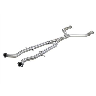 aFe Power | Takeda 2-1/2 IN to 3 IN 304 Stainless Steel Y-Pipe - Q50 / Q60 3.0T / 3.7L 2014-2024