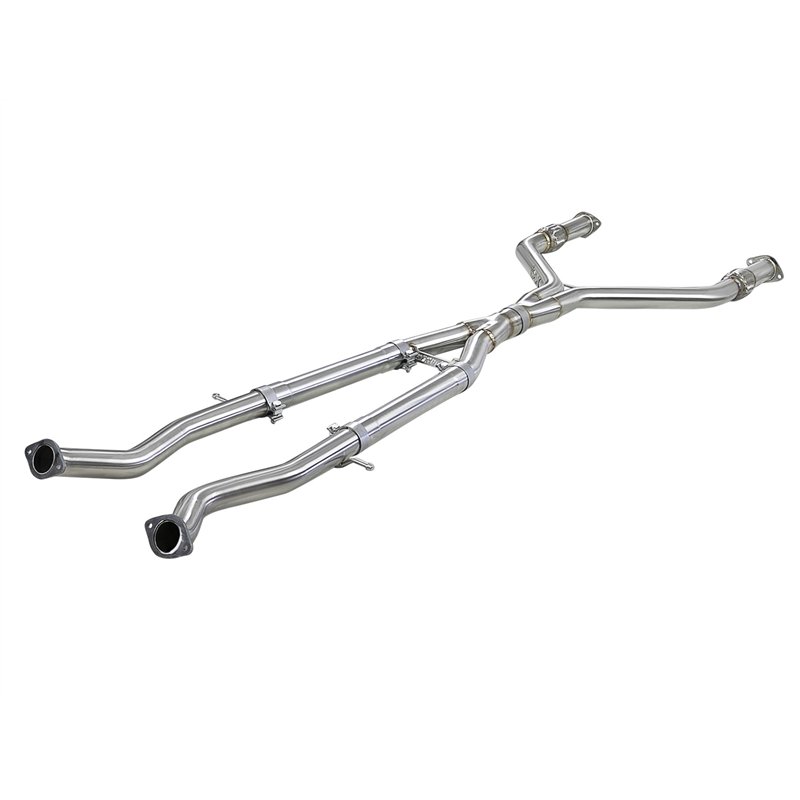 aFe Power | Takeda 2-1/2 IN to 3 IN 304 Stainless Steel Y-Pipe - Q50 / Q60 3.0T / 3.7L 2014-2024