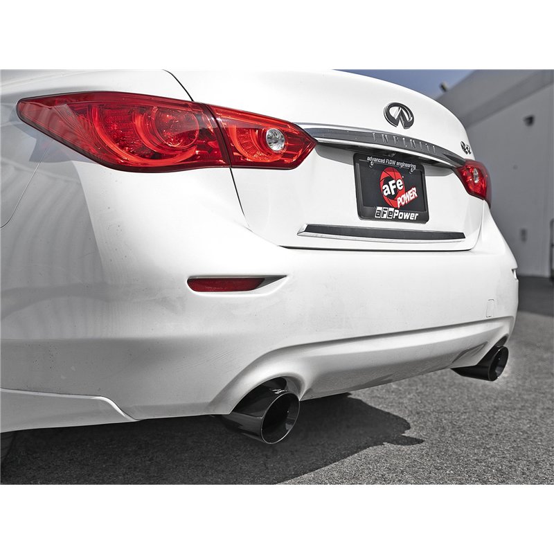 aFe Power | Takeda 2-1/2 IN 304 Stainless Steel Cat-Back Exhaust System w/Black Tips - Q50 3.0T 2016-2024