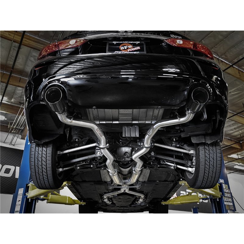 aFe Power | Takeda 2-1/2 IN 304 Stainless Steel Cat-Back Exhaust System w/Black Tips - Q50 3.0T 2016-2024