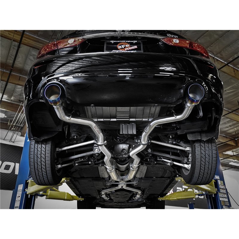 aFe Power | Takeda 2-1/2 IN 304 Stainless Steel Cat-Back Exhaust System w/Blue Flame Tips - Q50 3.0T 2016-2024