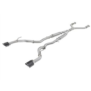 aFe Power | Takeda 2-1/2 IN 304 Stainless Steel Cat-Back Exhaust System w/Carbon Fiber Tip - Q60 3.0T 2017-2022