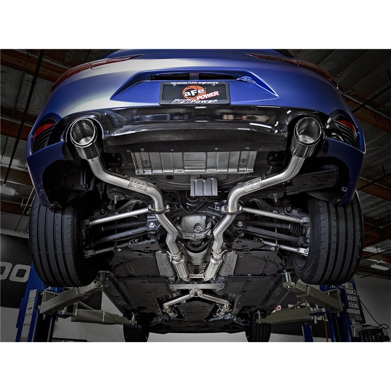 aFe Power | Takeda 2-1/2 IN 304 Stainless Steel Cat-Back Exhaust System w/Carbon Fiber Tip - Q60 3.0T 2017-2022