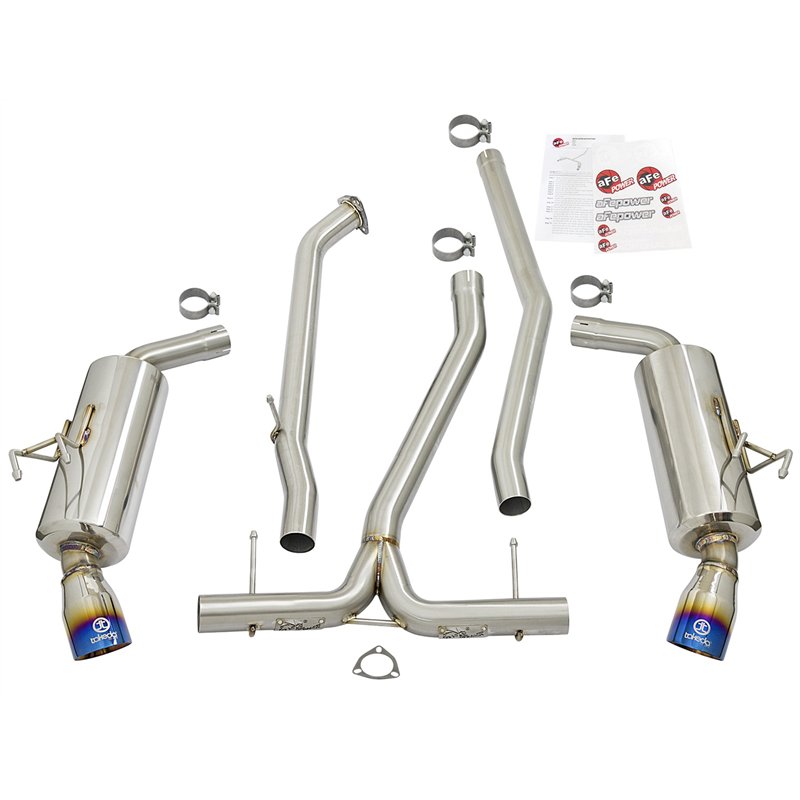 aFe Power | Takeda 2-1/4 to 2-1/2 IN 304 Stainless Steel Cat-Back Exhaust w/Blue Flame Tip - Civic 1.5T 2016-2021