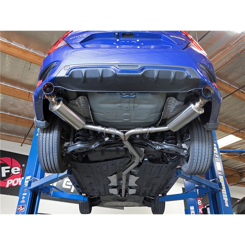 aFe Power | Takeda 2-1/4 to 2-1/2 IN 304 Stainless Steel Cat-Back Exhaust w/Blue Flame Tip - Civic 1.5T 2016-2021