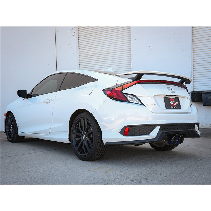 aFe Power | Takeda 2-1/2 IN 304 Stainless Steel Cat-Back Exhaust System w/Blue Flame Tip - Civic 1.5T 2017-2020