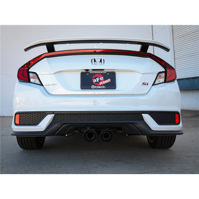 aFe Power | Takeda 2-1/2 IN 304 Stainless Steel Cat-Back Exhaust System w/Blue Flame Tip - Civic 1.5T 2017-2020
