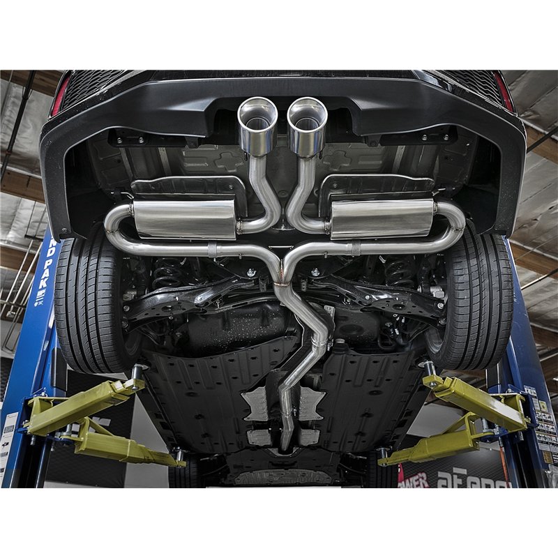 aFe Power | Takeda 3 IN 304 Stainless Steel Cat-Back Exhaust System w/Polished Tip - Civic 1.5T 2017-2020