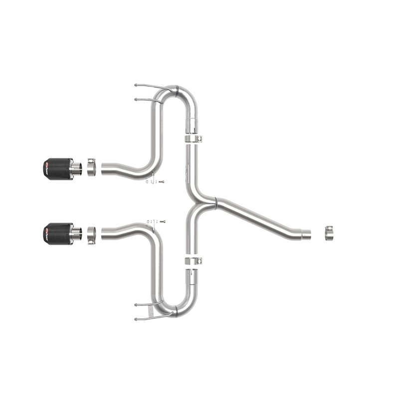 aFe Power | Takeda 2-1/2 IN 304 Stainless Steel Axle-Back Exhaust System w/Carbon Fiber Tip - Civic 1.5T 2017-2021