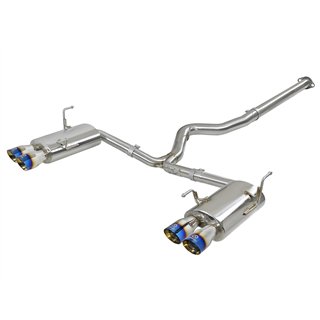 aFe Power | Takeda 3 IN to 2-1/4 IN 304 Stainless Steel Cat-Back Exhaust w/Blue Flame Tip - WRX / WRX STi 2.0T / 2.5T 2015-2021