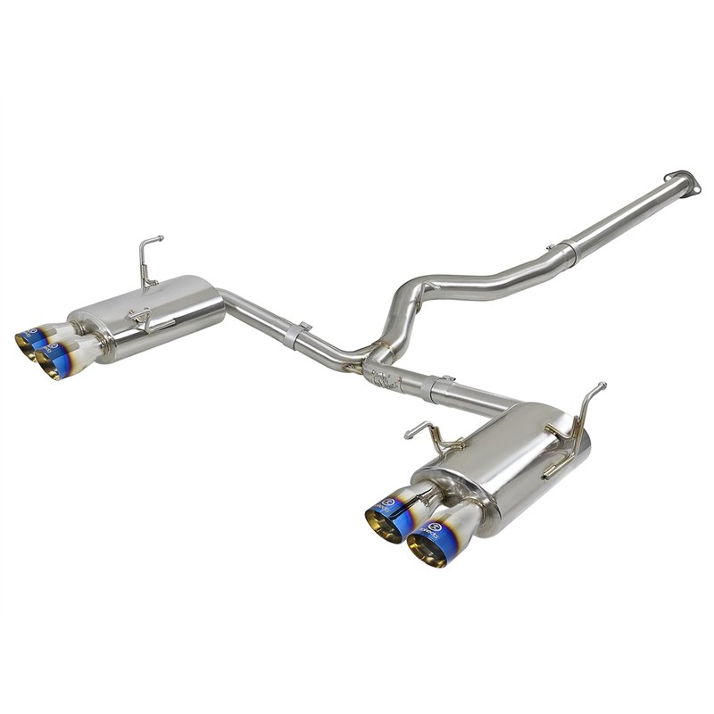 aFe Power | Takeda 3 IN to 2-1/4 IN 304 Stainless Steel Cat-Back Exhaust w/Blue Flame Tip - WRX / WRX STi 2.0T / 2.5T 2015-2021