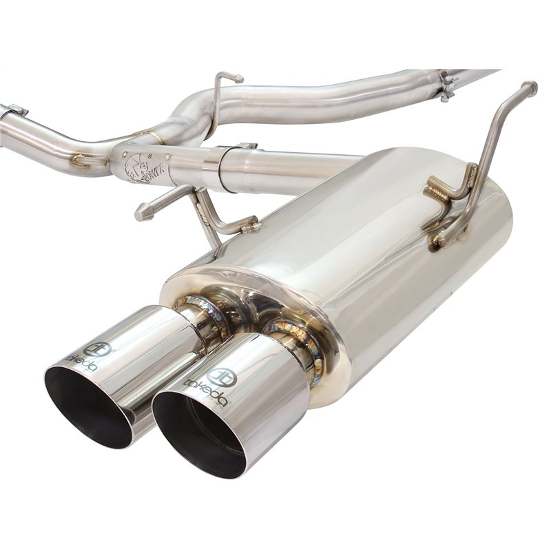 aFe Power | Takeda 3 IN to 2-1/4 IN 304 Stainless Steel Cat-Back Exhaust w/Polished Tip - WRX / WRX STi 2.0T / 2.5T 2015-2021
