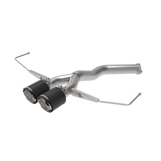 aFe Power | Takeda 3 IN to 2-1/2 IN 304 Stainless Steel Axle-Back Exhaust Carbon Fiber Tip - Veloster 1.6T 2019-2021