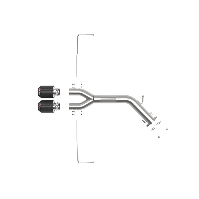 aFe Power | Takeda 3 IN to 2-1/2 IN 304 Stainless Steel Axle-Back Exhaust Carbon Fiber Tip - Veloster 1.6T 2019-2021