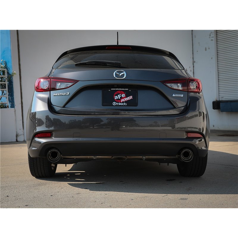 aFe Power | Axle-Back Exhaust System w/Carbon Fiber Tip - 3 2.0L / 2.5L 2014-2018
