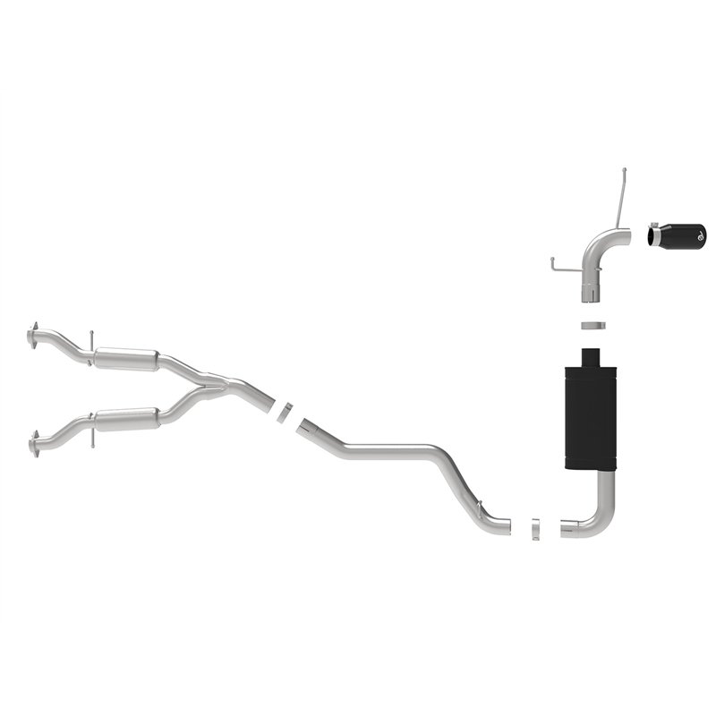 aFe Power | MACH Force-Xp 2-1/2 IN to 3 IN 304 Stainless Steel Cat-Back Exhaust w/Black Tip - Grand Cherokee 3.6L 2014-2021