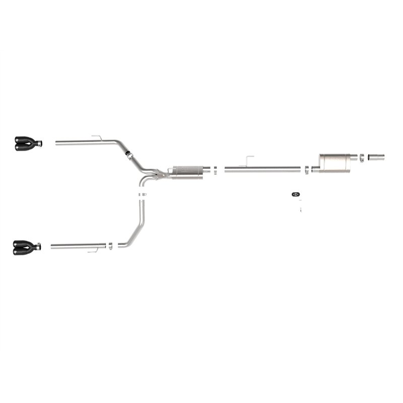 aFe Power | Vulcan Series 3 IN to 2-1/2 IN 304 Stainless Steel Cat-Back Exhaust System Black - Gladiator 3.6L 2020-2025
