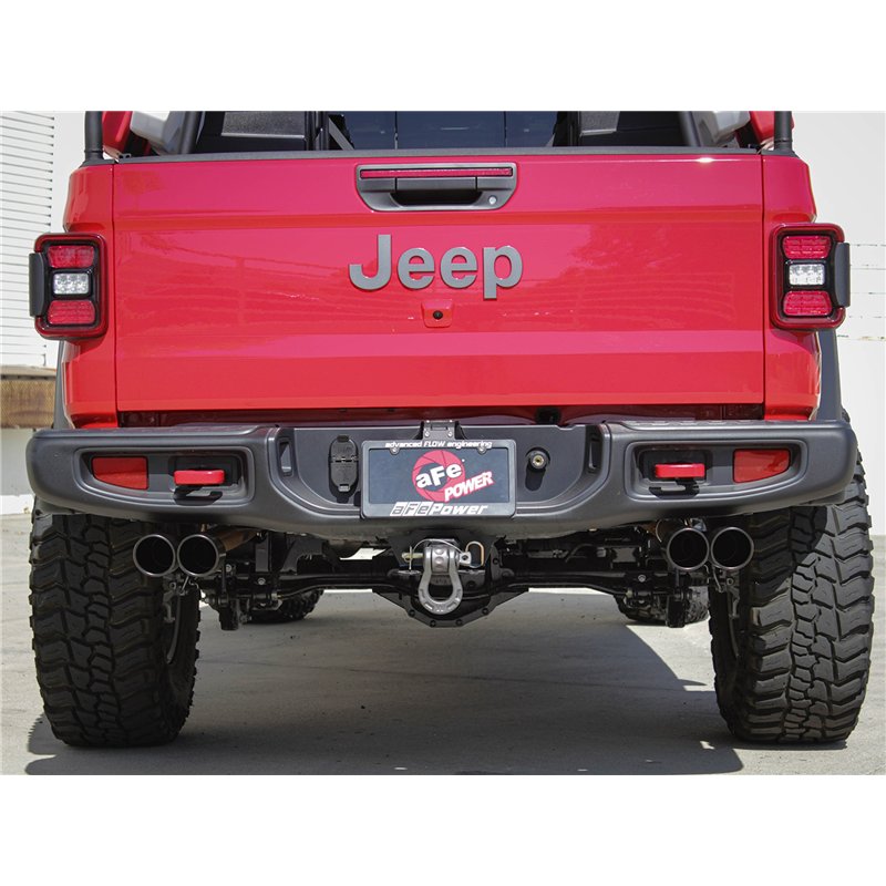 aFe Power | Vulcan Series 3 IN to 2-1/2 IN 304 Stainless Steel Cat-Back Exhaust System Black - Gladiator 3.6L 2020-2025