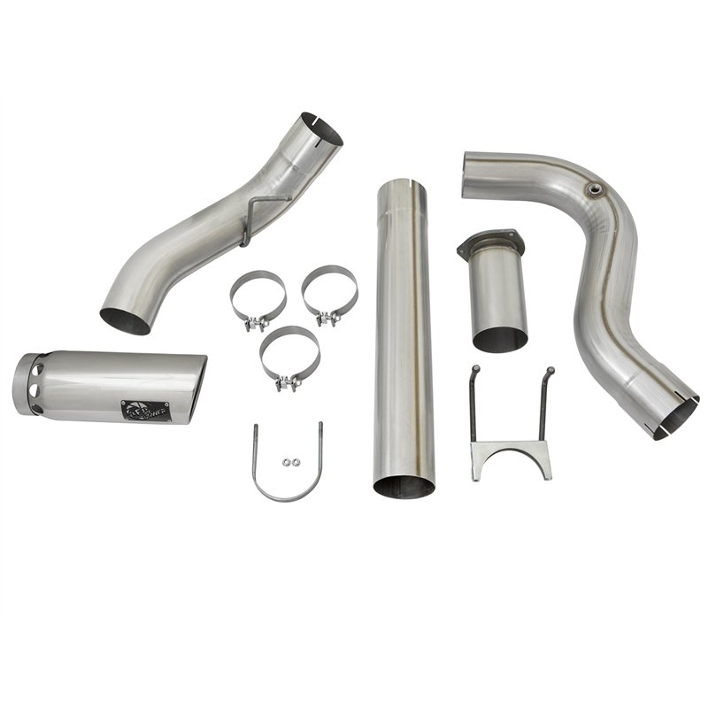 aFe Power | Large Bore-HD 5 IN 409 Stainless Steel DPF-Back Exhaust System w/Polished Tip - F-250 / F-350 6.7L 2017-2025