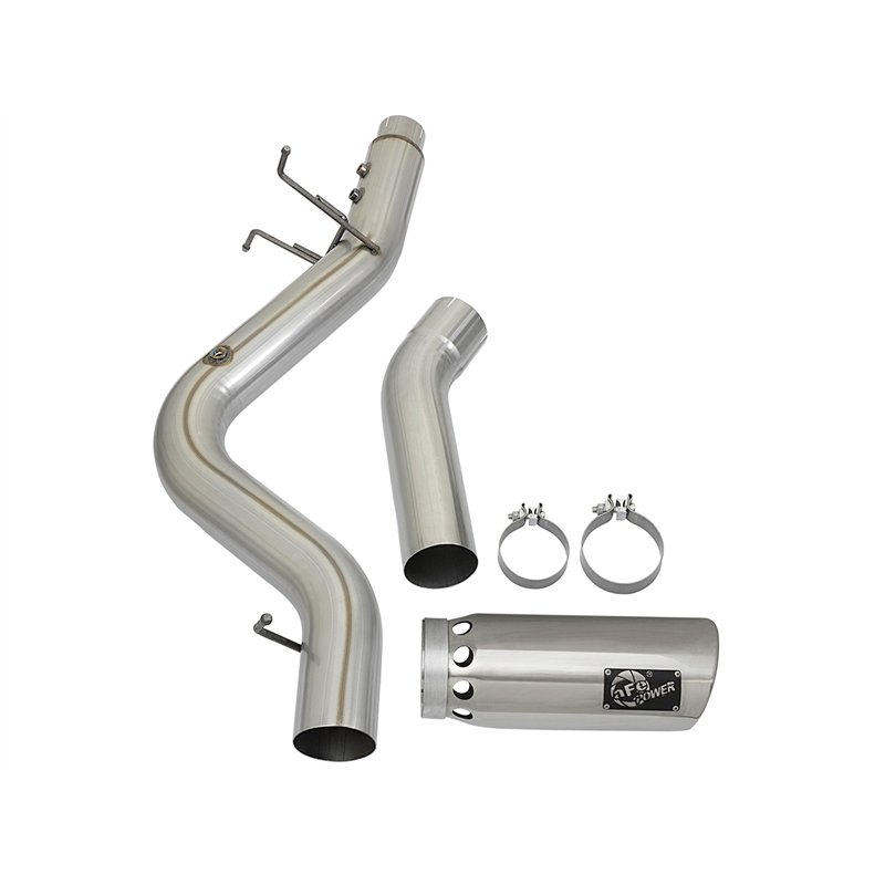 aFe Power | Large Bore-HD 4 IN 409 Stainless Steel DPF-Back Exhaust System w/Polished Tip - Silverado / Sierra 2500 HD / 3500 HD