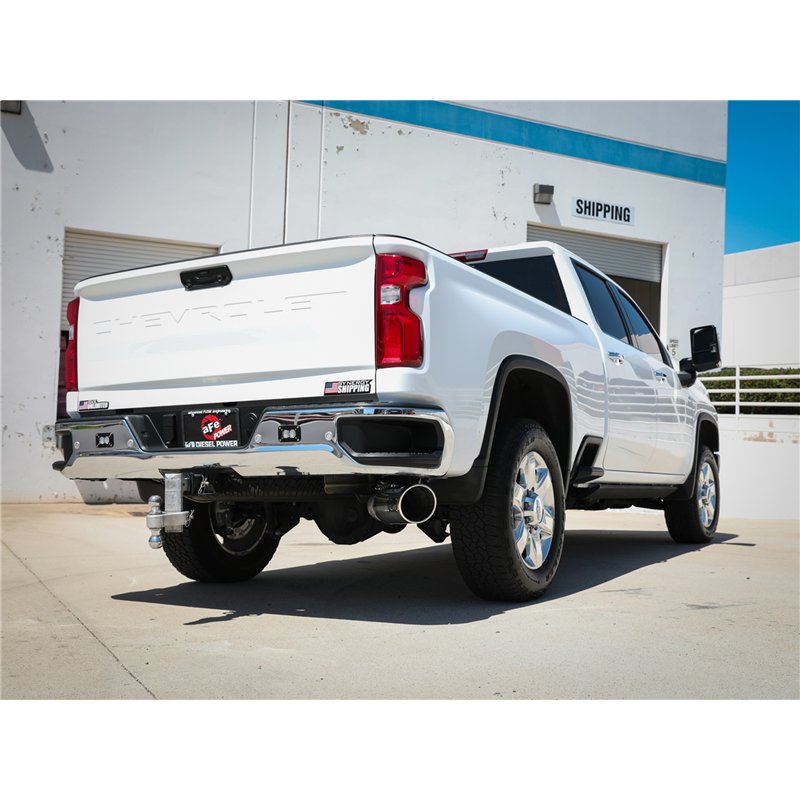 aFe Power | Large Bore-HD 5 IN 409 Stainless Steel DPF-Back Exhaust System w/Polished Tip - Silverado / Sierra 2500 HD / 3500 HD